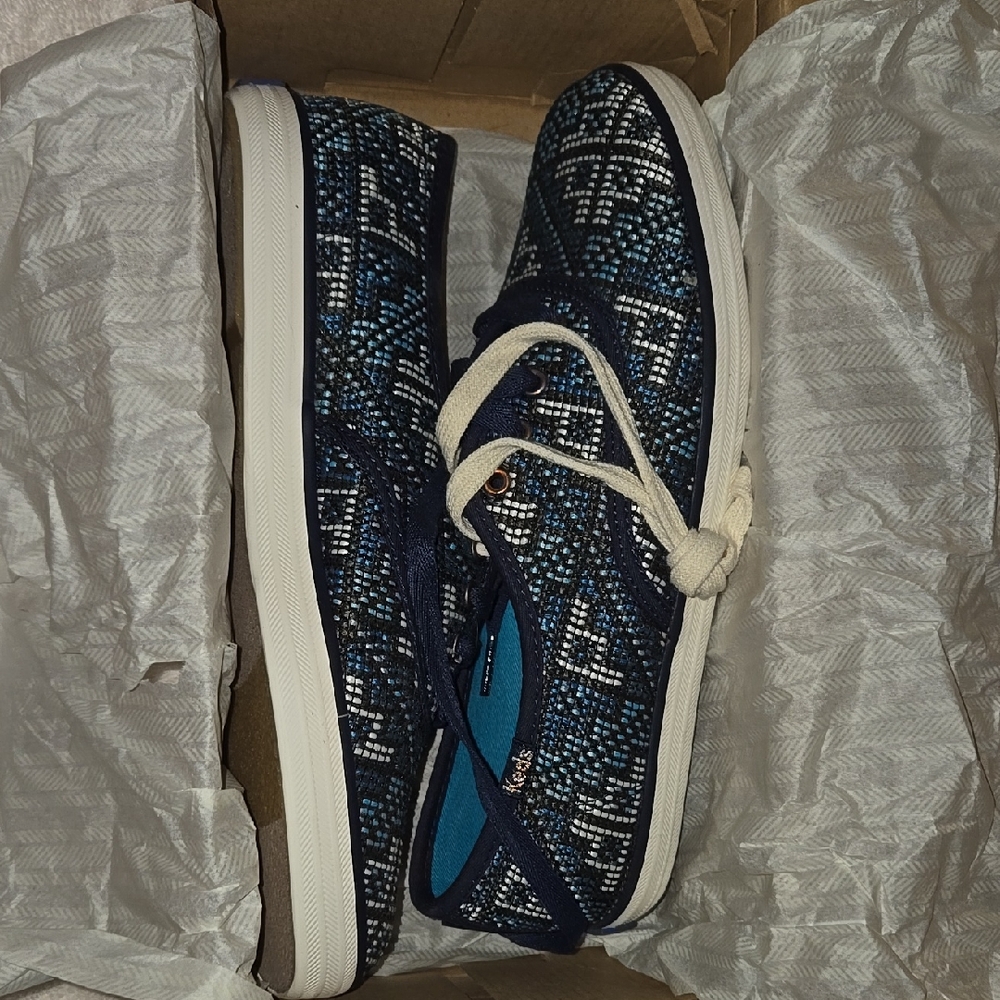 Blue Patterned Sneakers